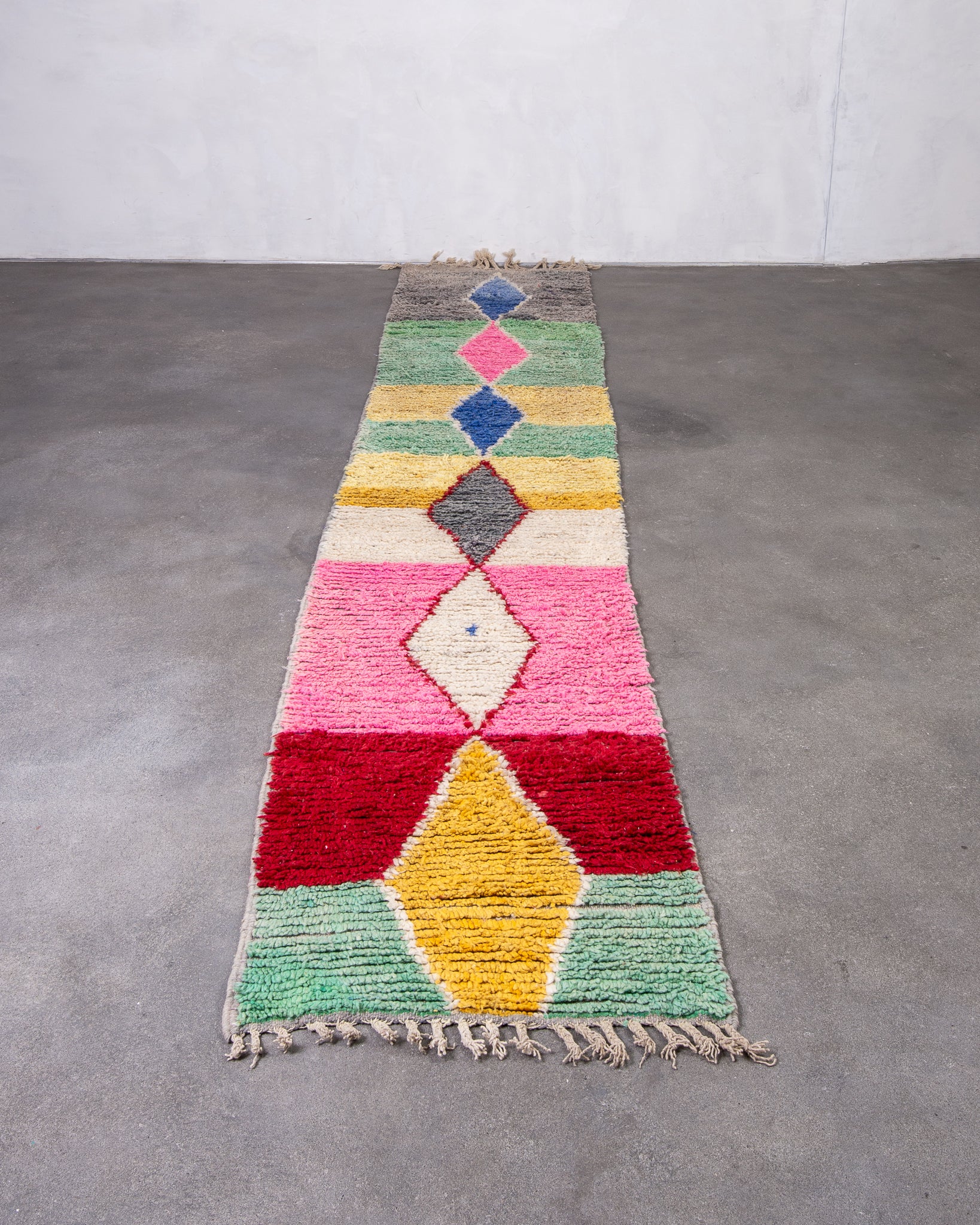 Modern designer handcrafted Berber rug from morocco Boujed with beautiful colors and patterns